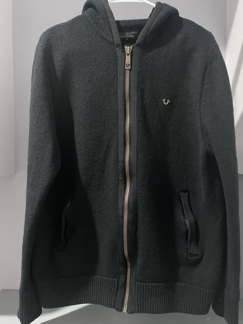 True Religion Black Kids Zip-Up Hooded Jacket